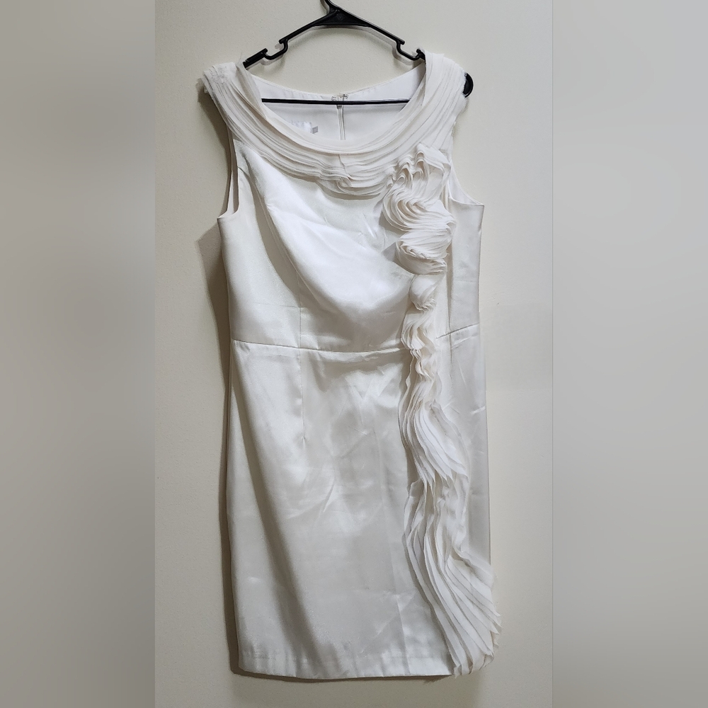 David’s Bridal Ivory Short Knee-length Wedding Dress Women's Size 14
